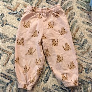 Hanna Andersson Beige Cat Print Joggers